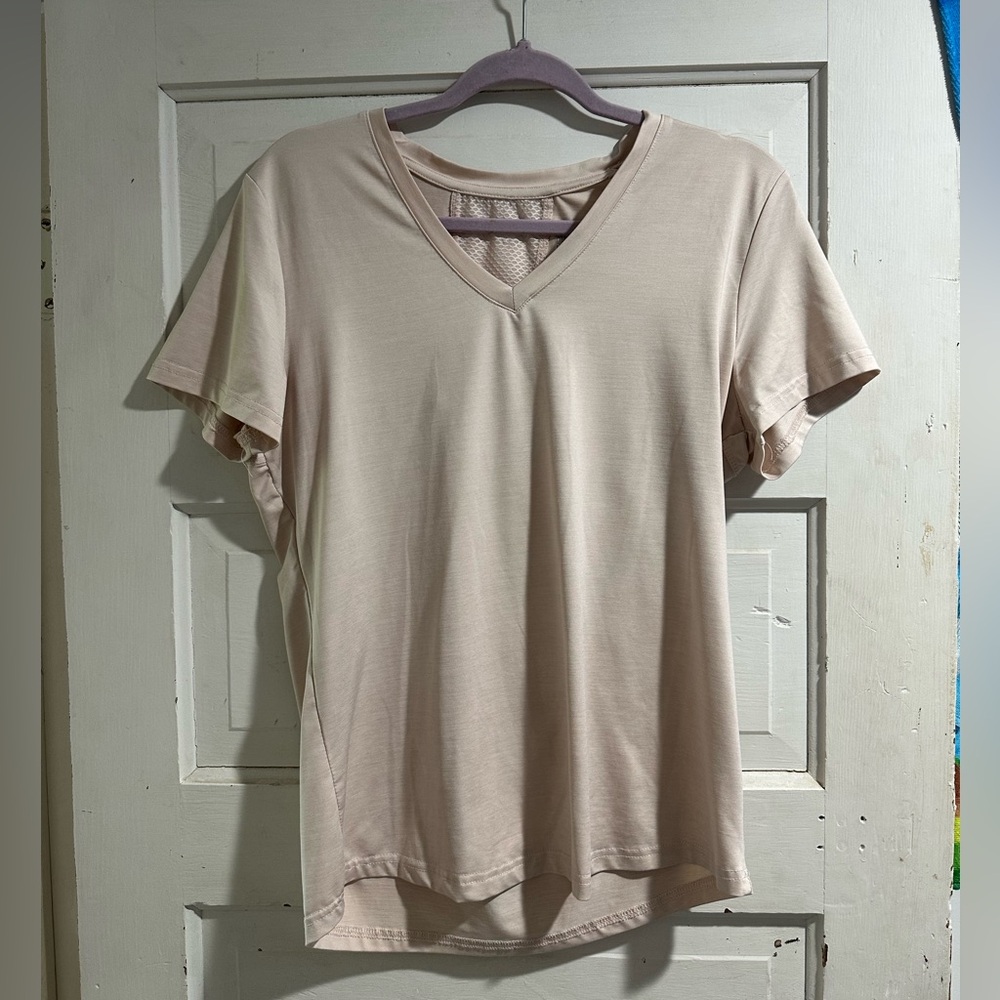 Women's Cream V-Neck Top